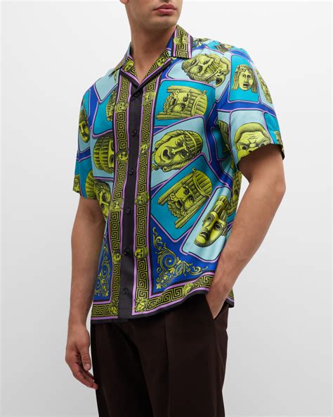 versace silk short sleeve shirt